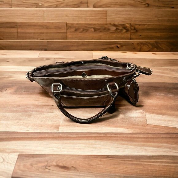 Giani Bernini Handle & Adjustable Latch Off Crossbody Strap Genuine Leather Bag! - Picture 6 of 16